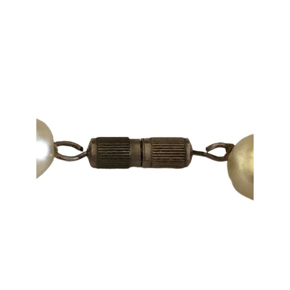 Ivory Cream Authentic Freshwater Pearl Necklace Hand Knotted 6.5MM 19” - Picture 6 of 9